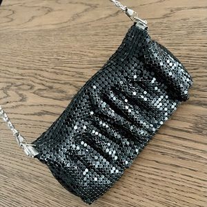 Light weight black metal mesh clutch
